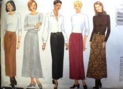 5209 BUTTERICK EZ FIT / TAPER / A-LINE /FLARE LONG SKIRTS, OVERLAY PATTERN 6-10; 12-16, 18-22 CHOICE